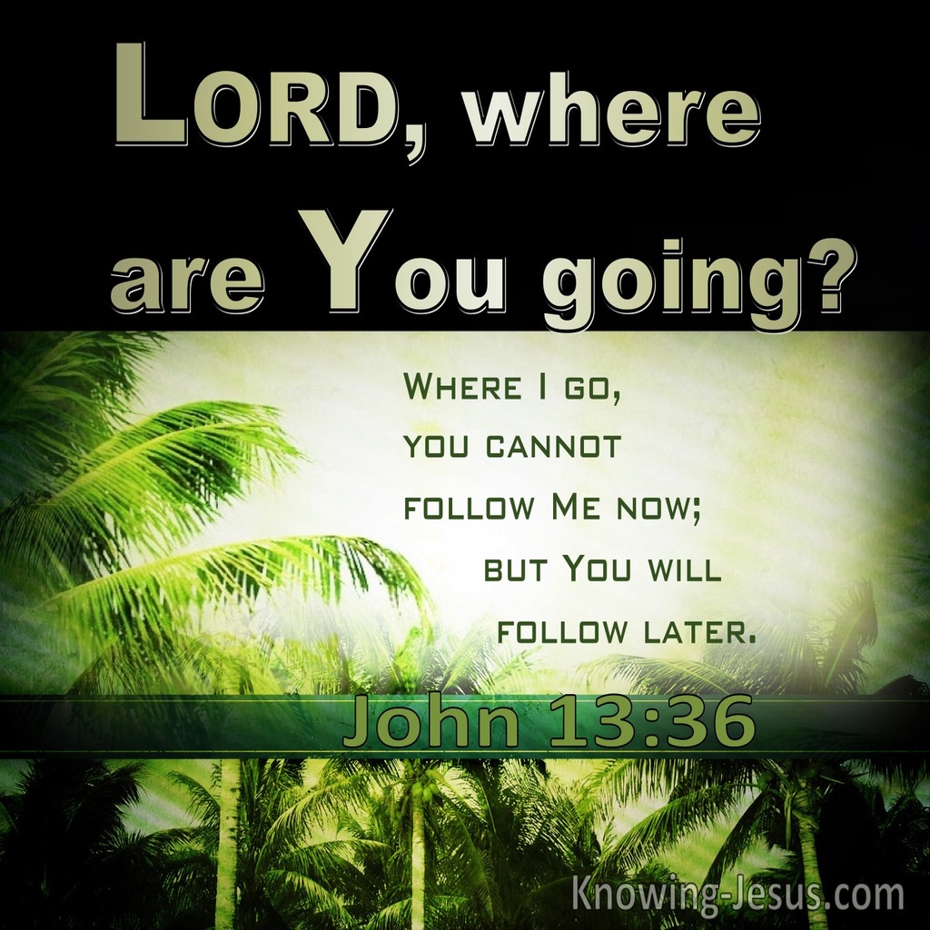 John 13:36 Where Are You Going (green)